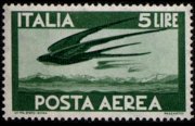 Italia 1956 - serie Democratica - filigrana stelle: 5 L