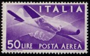 Italia 1956 - serie Democratica - filigrana stelle: 50 L