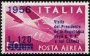 Italia 1956 - serie Democratica - filigrana stelle: 120 L su 50 L