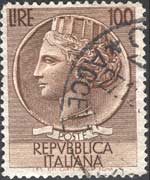 Italia 1953 - serie Siracusana: 100 L