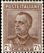 Italia 1927 - serie Effigie di Vittorio Emanuele III - tipo Parmeggiani: 7,5c