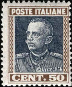 Italia 1927 - serie Effigie di Vittorio Emanuele III - tipo Parmeggiani: 50c