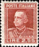 Italia 1927 - serie Effigie di Vittorio Emanuele III - tipo Parmeggiani: 2,55 L