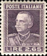 Italia 1927 - serie Effigie di Vittorio Emanuele III - tipo Parmeggiani: 2,65 L
