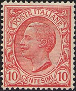 Italia 1906 - serie Effigie di Vittorio Emanuele III - tipo Leoni: 10 c