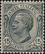 Italia 1906 - serie Effigie di Vittorio Emanuele III - tipo Leoni: 15 c