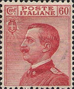 Italia 1908 - serie Effigie di Vittorio Emanuele III - tipo Michetti a sinistra: 60 c