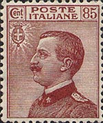Italia 1908 - serie Effigie di Vittorio Emanuele III - tipo Michetti a sinistra: 85 c