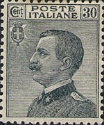 Italia 1908 - serie Effigie di Vittorio Emanuele III - tipo Michetti a sinistra: 30 c