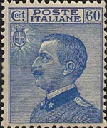 Italia 1908 - serie Effigie di Vittorio Emanuele III - tipo Michetti a sinistra: 60 c