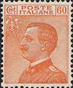 Italia 1908 - serie Effigie di Vittorio Emanuele III - tipo Michetti a sinistra: 60 c