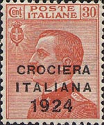 Italia 1908 - serie Effigie di Vittorio Emanuele III - tipo Michetti a sinistra: 30 c