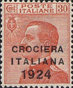 Italy 1908 - set Portrait of Victor Emmanuel III - left Michetti type: 30 c