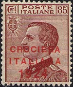Italia 1908 - serie Effigie di Vittorio Emanuele III - tipo Michetti a sinistra: 85 c