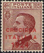 Italy 1908 - set Portrait of Victor Emmanuel III - left Michetti type: 85 c