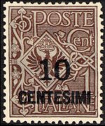 Italia 1901 - serie Floreale: 10 c su 1 c