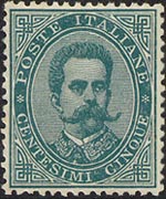 Italia 1879 - serie Effigie di Umberto I: 5 c