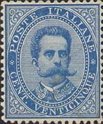 Italy 1879 - set King Humbert I: 25 c