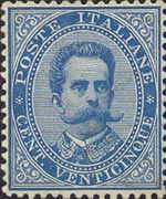 Italia 1879 - serie Effigie di Umberto I: 25 c