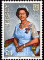 Jersey 1986 - set Queen Elisabeth II: 1 £