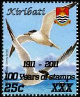 Kiribati 2008 - serie Uccelli: 25 c su 5 c