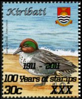 Kiribati 2008 - serie Uccelli: 30 c su 10 c