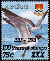 Kiribati 2008 - serie Uccelli: 75 c su 15 c
