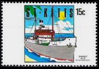 Saint Kitts 1990 - serie Navi: 15 c