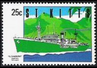 Saint Kitts 1990 - serie Navi: 25 c
