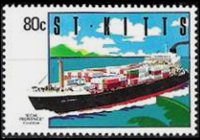 Saint Kitts 1990 - serie Navi: 80 c