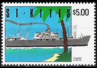 Saint Kitts 1990 - serie Navi: 5 $