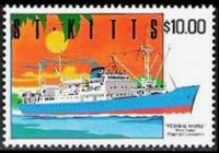 Saint Kitts 1990 - serie Navi: 10 $