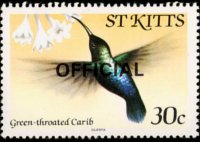 Saint Kitts 1981 - set Birds: 30 c