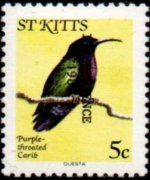 Saint Kitts 1983 - serie Uccelli - soprastampati: 5 c