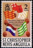 Saint Kitts e Nevis 1970 - serie Storia delle isole: 2 c