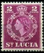 Santa Lucia 1953 - serie Regina Elisabetta II e stemma: 2 c