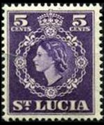 Santa Lucia 1953 - serie Regina Elisabetta II e stemma: 5 c