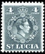 Santa Lucia 1949 - serie Re Giorgio VI e stemma: 4 c