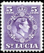 Santa Lucia 1949 - serie Re Giorgio VI e stemma: 5 c