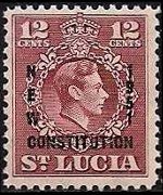 Santa Lucia 1949 - serie Re Giorgio VI e stemma: 12 c