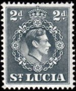 Santa Lucia 1938 - serie Re Giorgio VI e vedute: 2 p
