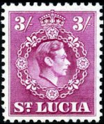 Santa Lucia 1938 - serie Re Giorgio VI e vedute: 3 sh
