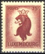 Lussemburgo 1945 - serie Leone araldico: 75 c