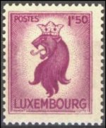 Lussemburgo 1945 - serie Leone araldico: 1,50 fr