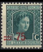 Lussemburgo 1914 - serie Granduchessa Maria Adelaide: 75 c su 62½ c