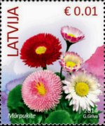 Lettonia 2014 - serie Fiori: 0,01 €