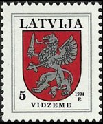 Lettonia 1994 - serie Stemmi: 5 s