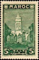 Marocco 1939 - serie Paesaggi e monumenti: 5 c