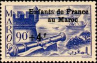 Marocco 1939 - serie Paesaggi e monumenti: 90 c + 4 fr