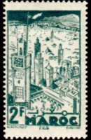 Marocco 1945 - serie Paesaggi e monumenti: 2 fr